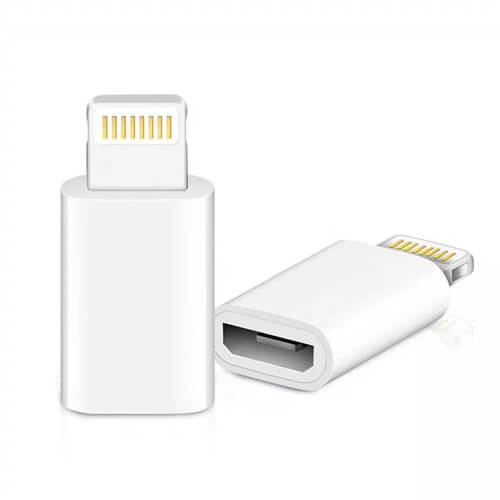 Adaptateur 3Go Micro USB Femelle vers Lightning Blanc
