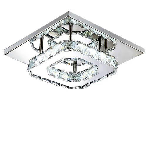 Plafonnier LED moderne - cristal luminaire plafonnier - carré 12W