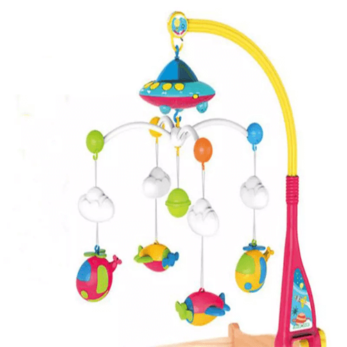 jouets uniques pour bébé, lit bébé berceau musical lit cloche, jouet  suspendu rotatif en plastique bébé mobile