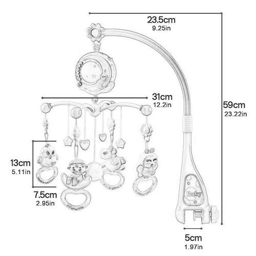 Lit Cloche Jouet Rotatif Et Boite A Musique Pour Bebe Sunu Equipement