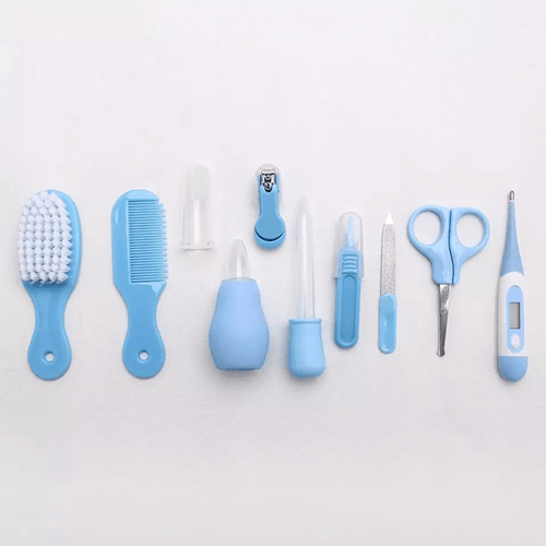 Kit De Soins Bébé 13 Pièces – Trousse Complète Naissance Nouveau-Né Avec Coupe-Ongles, Thermomètre, Aspirateur Nasal, Brosse Et Peigne – Cadeau Idéal Fille Et Garçon
