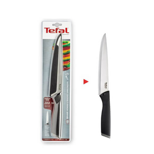 Couteau à trancher de 20cm en acier inoxydable Tefal Comfort K22137 - Sunu  Equipement