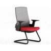 Chaise visiteur D1-399CB - Rouge/Gris