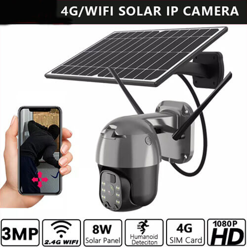 Caméra de surveillance exterieur 4G sans fil solaire et batterie