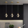 Plafonnier LED décoratif en cristal à longue ligne - Lampe suspendue style moderne