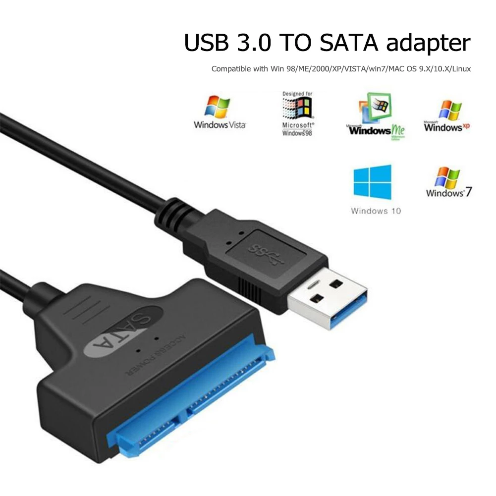 Câble adaptateur SATA 22 broches vers USB 3.0 pour disque dur 2,5