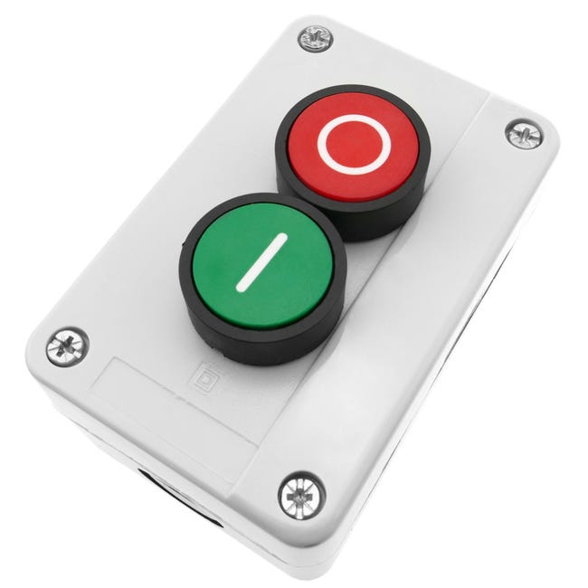 Boîte de station de commutation à bouton-poussoir plat vert momentané,  arrêt d'urgence rouge, 240V, 3A - AliExpress