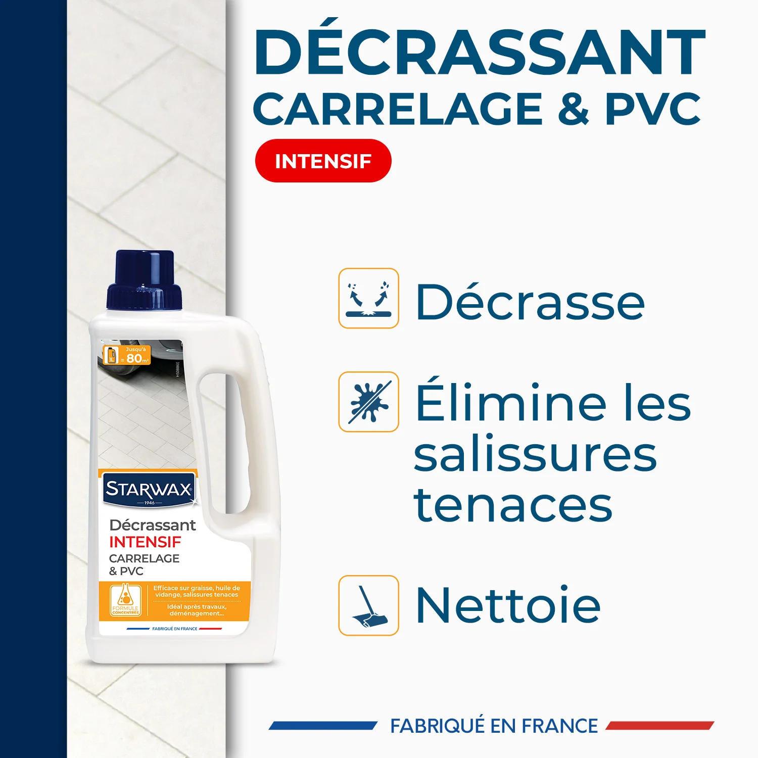 Décrassant intensif Starwax pour carrelage et PVC